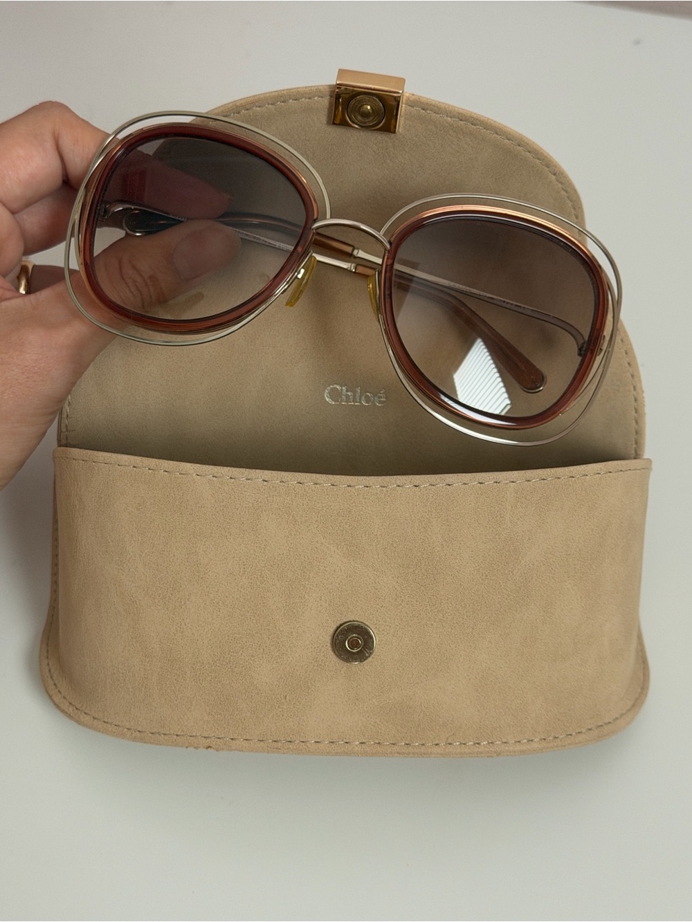 Chloé CE711SA Oversized Havana Sunglasses w/ Case